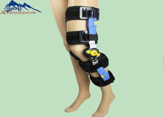 CHINA Schwarzes justierbares Knie-Stützband-orthopädische Bein-Unterstützung für Bruch-Rehabilitation fournisseur